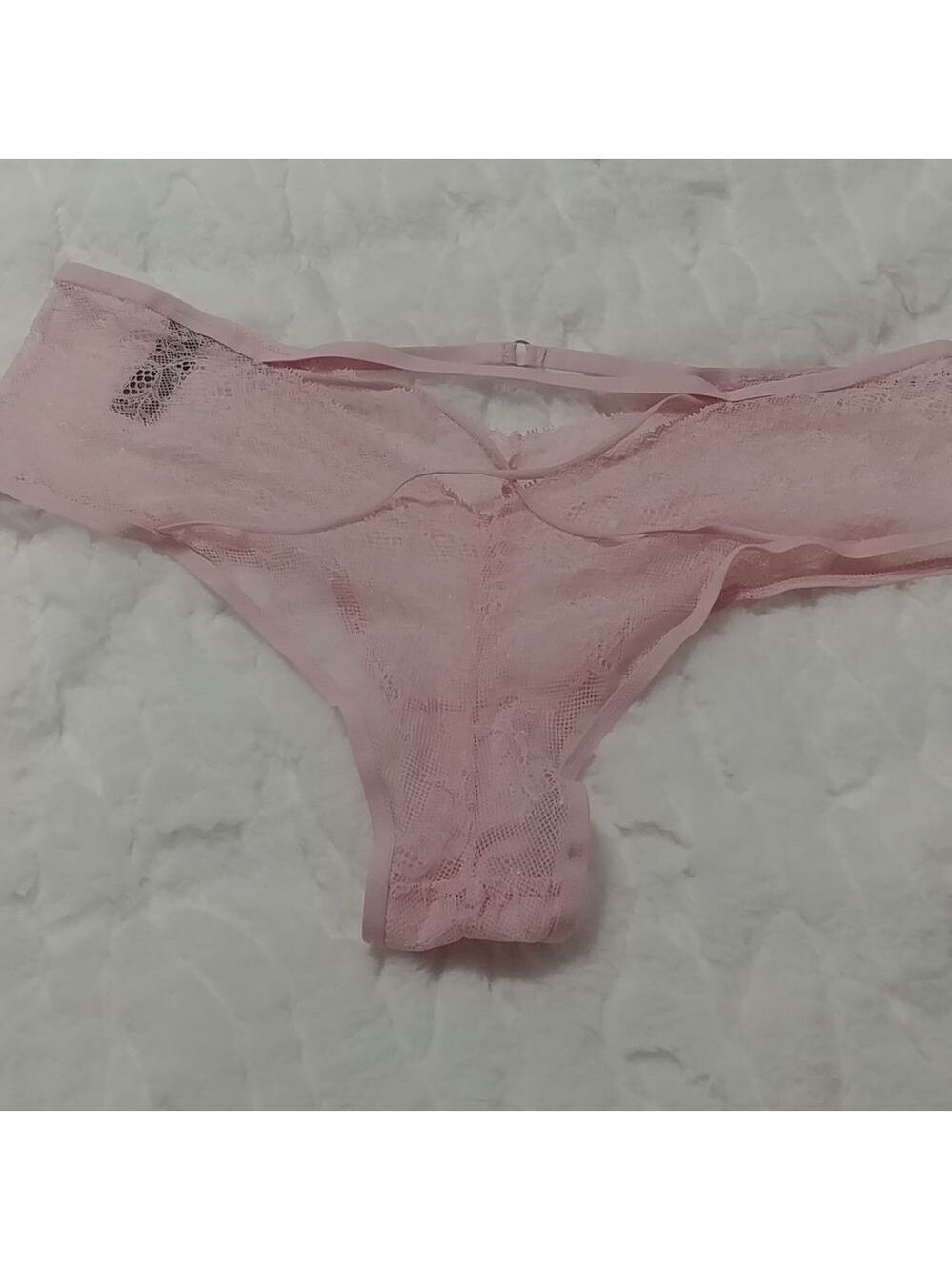 NWOT XL Vintage Victoria's Secret Very Sexy Cheeky Pink/Red Strappy Detail - Picture 3 of 17